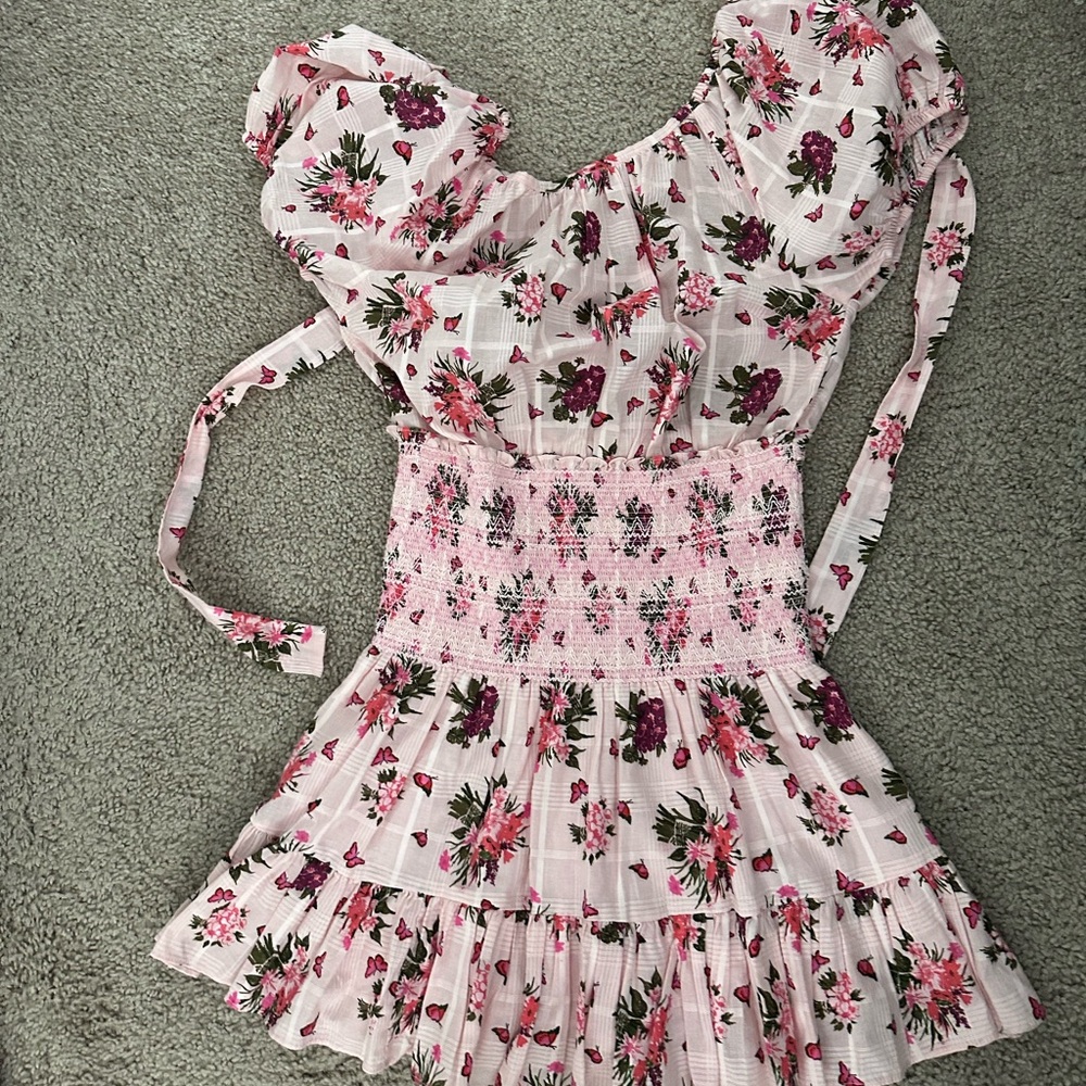 LoveShackFancy Floral Mini Dress